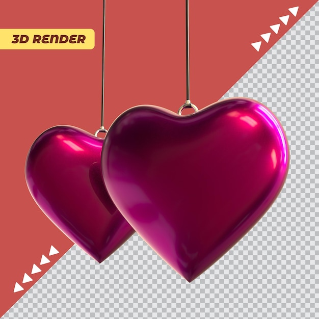 Happy valentines day with 3d hearts