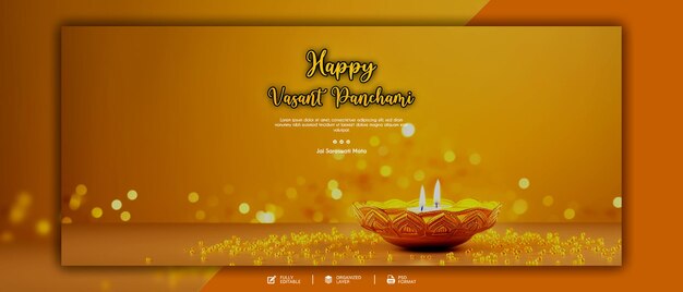 PSD template di design grafico e per i social media di happy vasant panchami