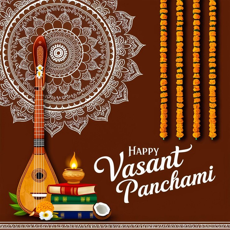 PSD happy vasant panchami indian cultural festival social media post