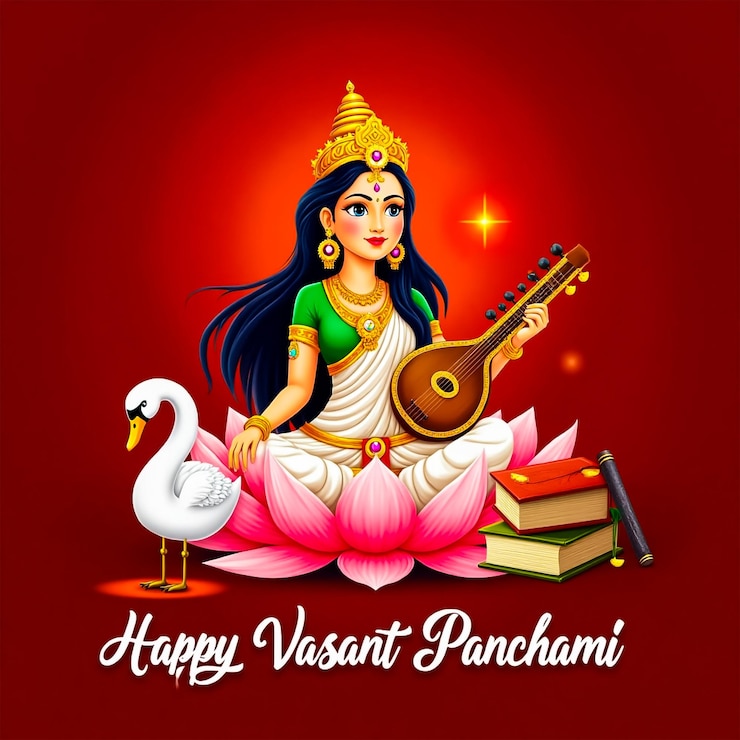 PSD 祝你 vasant panchami 印度文化節的快樂社交媒體帖子