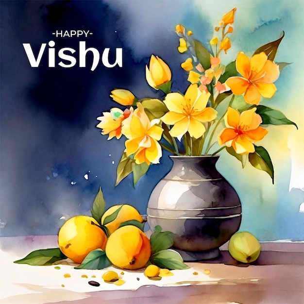 PSD happy vishu celebration background