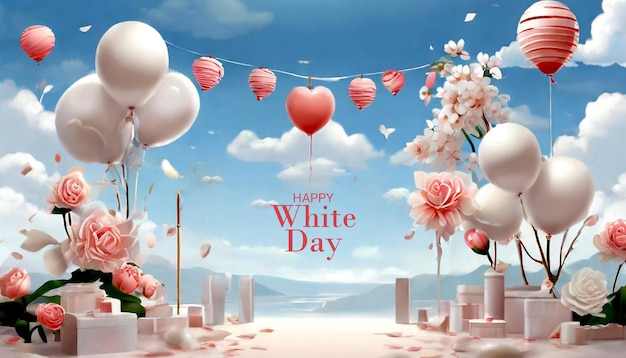 happy white day celebration background