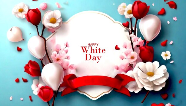 happy white day realistic sale banner design template