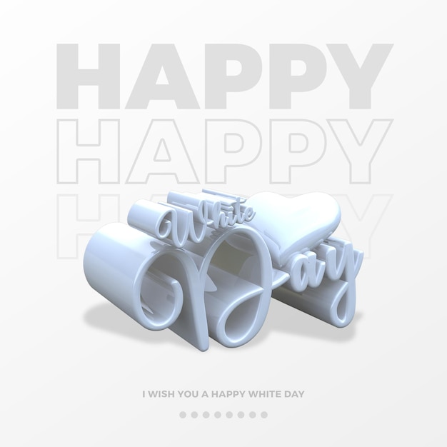 Happy White Day Witte Flyer Sjabloon Social Media Post Instagram Facebook