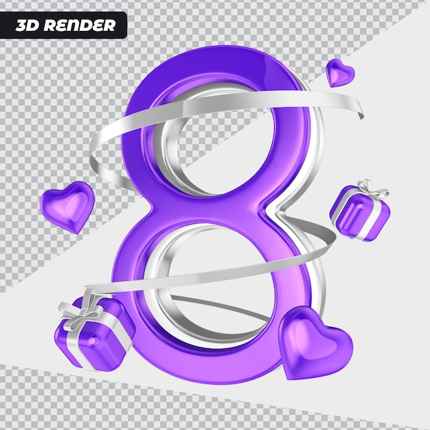 Счастливый женский день с 3d подарком