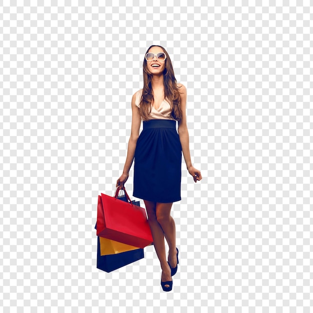 Happy woman with shopping bags