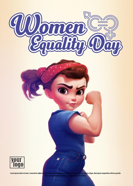 PSD happy women equality day poster templates