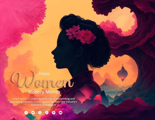 Счастливого месяца истории женщин пожелания psd дизайн