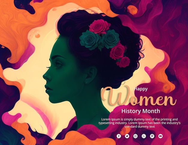 PSD happy women history month wishes psd design