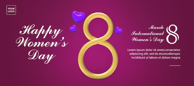 Happy Women's Day beste 3D-vorm v9