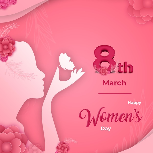 happy women's day hearts greeting