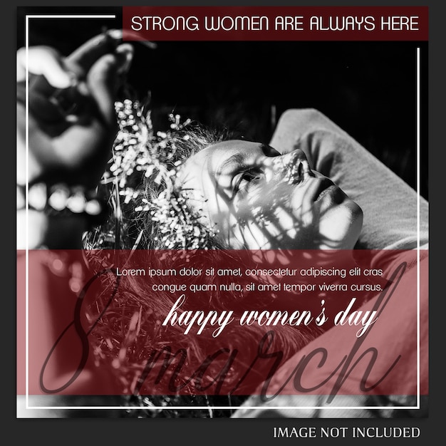 PSD happy women's day i 8 marca greeting instagram post template