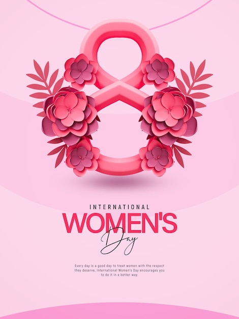 Happy women's day social media post design template