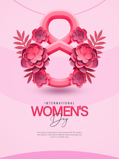 PSD happy women's day social media post design template