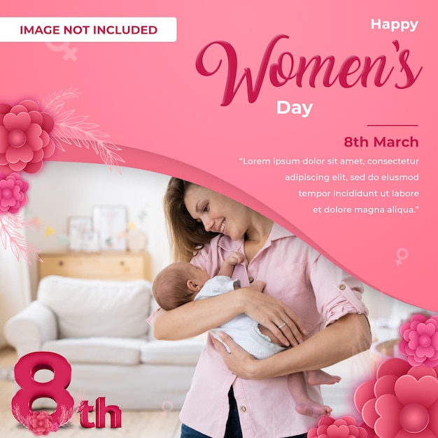 Happy womens day greeting card background