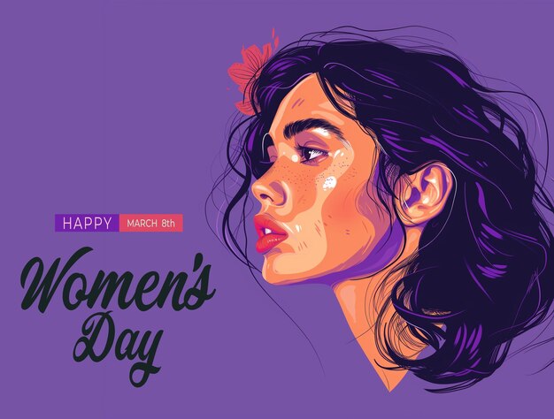 PSD happy womens day greeting card design psd template