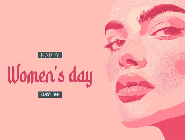 Happy womens day greeting card design psd template