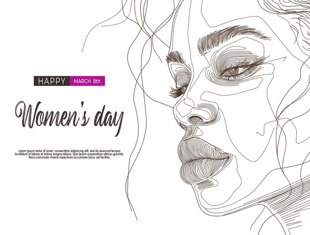 PSD happy womens day greeting card design psd template