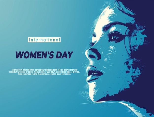 Happy womens day greeting card design