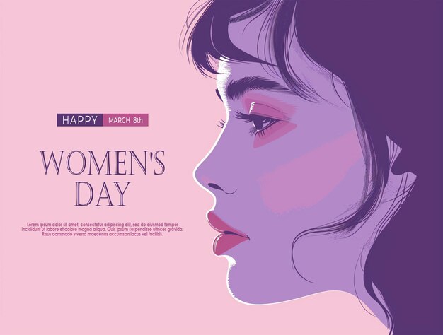 Happy womens day greeting card design