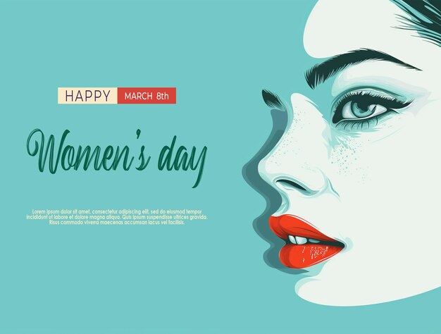 PSD happy womens day greeting card design