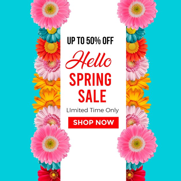 Happy womens day hello spring trendy abstract square art templates