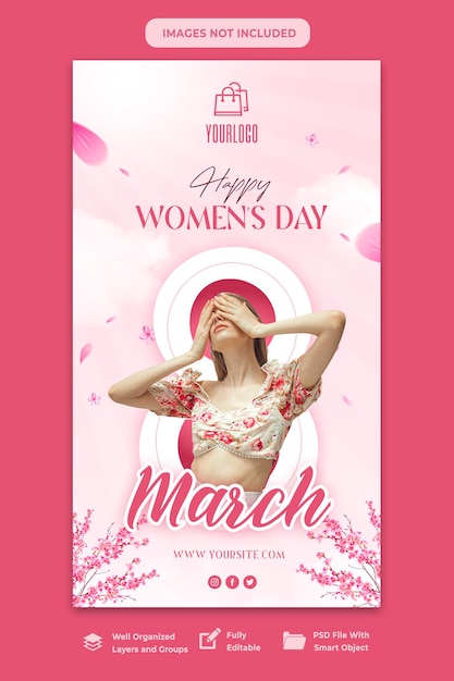 Happy womens day instagram story template