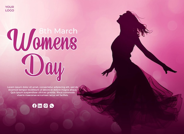 PSD happy womens day invitation background