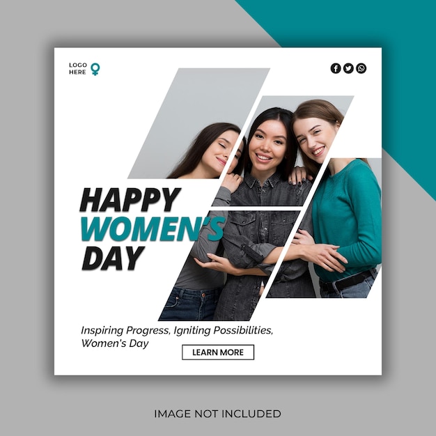 PSD happy womens day social media post design or instagram banner template