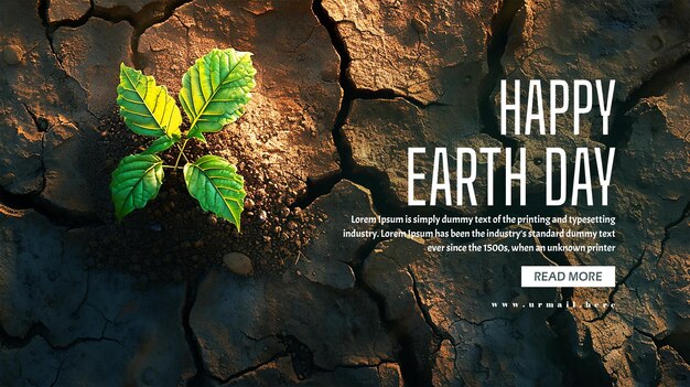 PSD 행복한 세계 지구의 날 포스터 또는 배너 배경