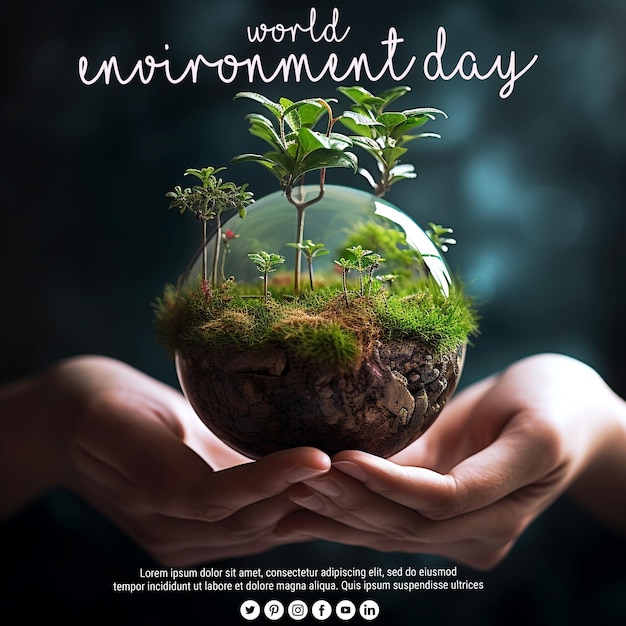 PSD happy world environment day background psd