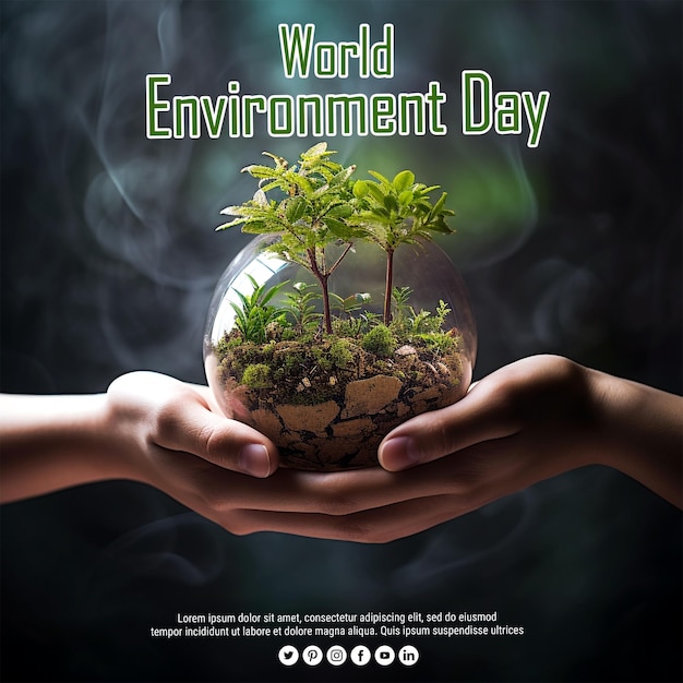 PSD happy world environment day background psd