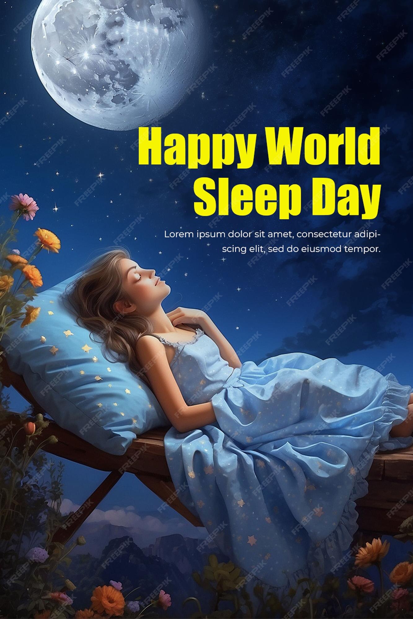 Premium PSD Happy world sleep day