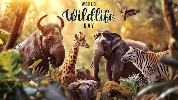 happy world wildlife day background