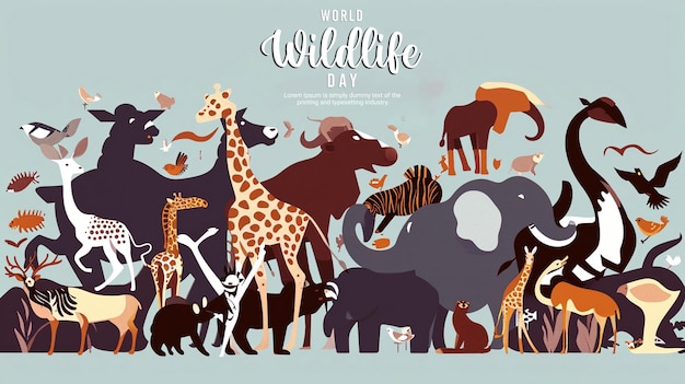Happy world wildlife day background