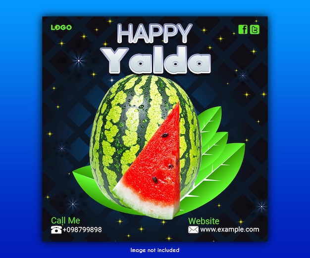 PSD happy yalda celebration poster template