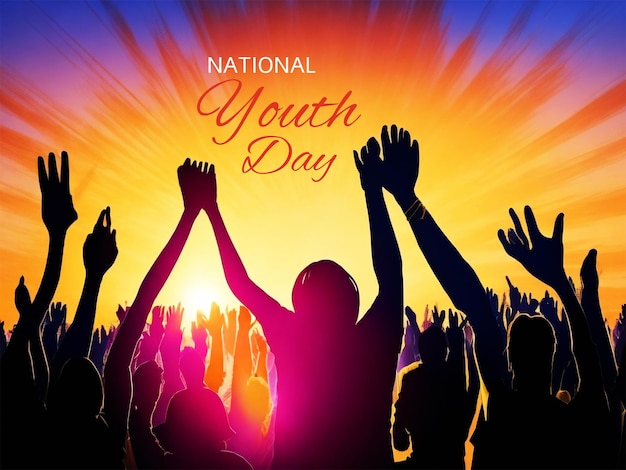 PSD happy youth day background or wallpaper