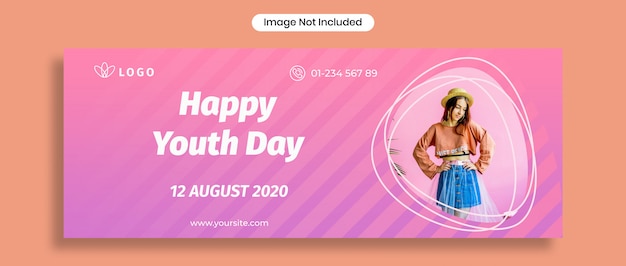 Happy youth day facebook omslag