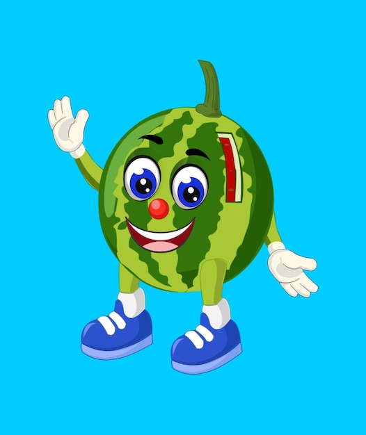 PSD happywatermelon fruit cartoon character