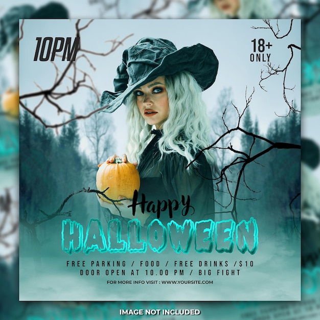 PSD hapyy halloween night party flyer template