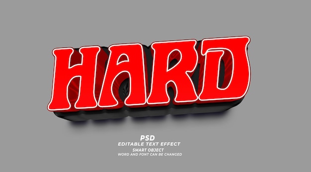 Hard 3d bewerkbaar teksteffect PSD-sjabloon