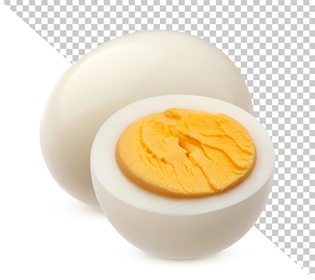 Hard boiled chicken eggs isolated