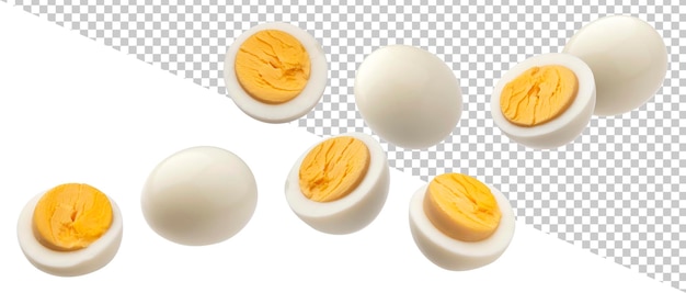 PSD hard boiled chicken eggs isolated