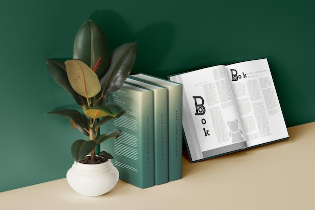 PSD hard cover book mockup scene