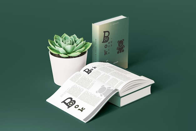 Scena di mockup del libro con copertina rigida