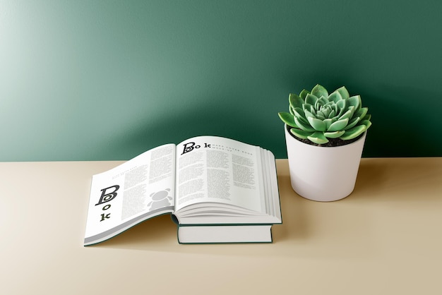 Scena di mockup del libro con copertina rigida