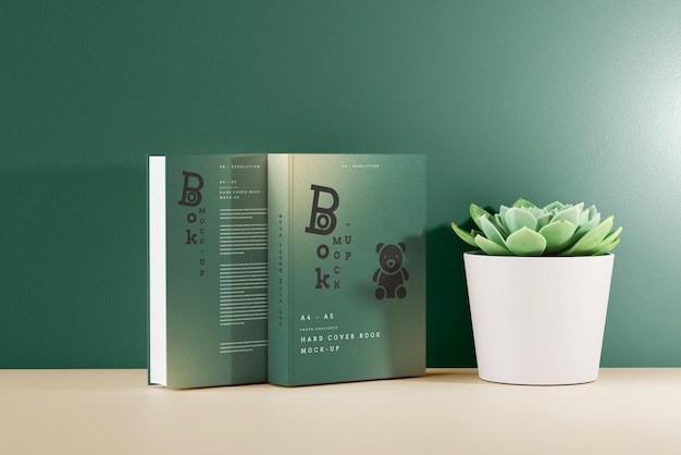 Scena di mockup del libro con copertina rigida