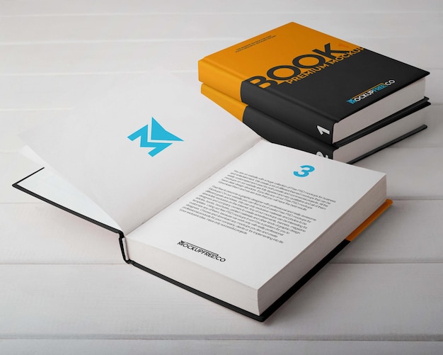 Hard cover book mockups