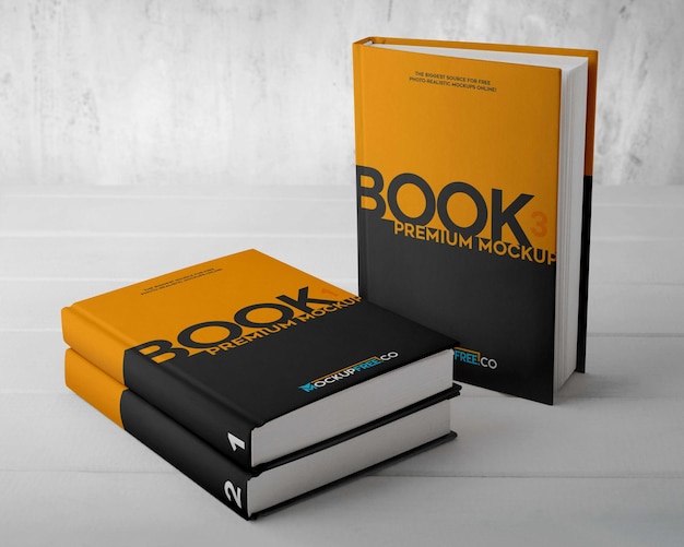 Mockup di libri con copertina rigida