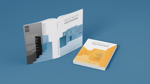 hard cover books arrangement mockup